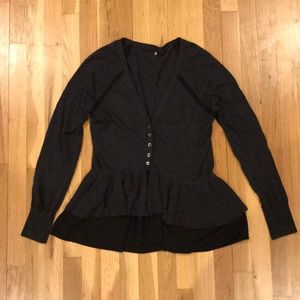 Anthropologie long sleeve peplum cardigan